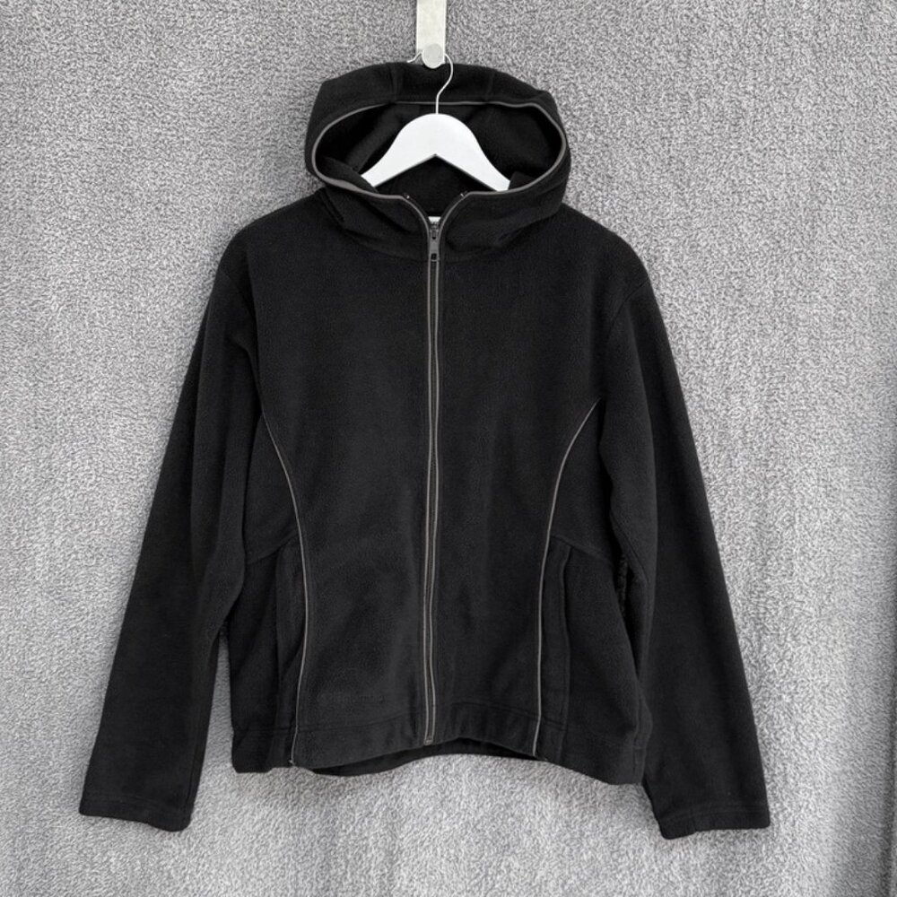 Columbia Full Zip Hooded Fleece Jacket Black/Grey